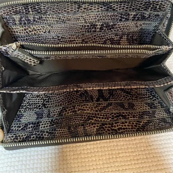 Tumi Snakeskin Pattern Zip Wallet - Picture 10 of 11
